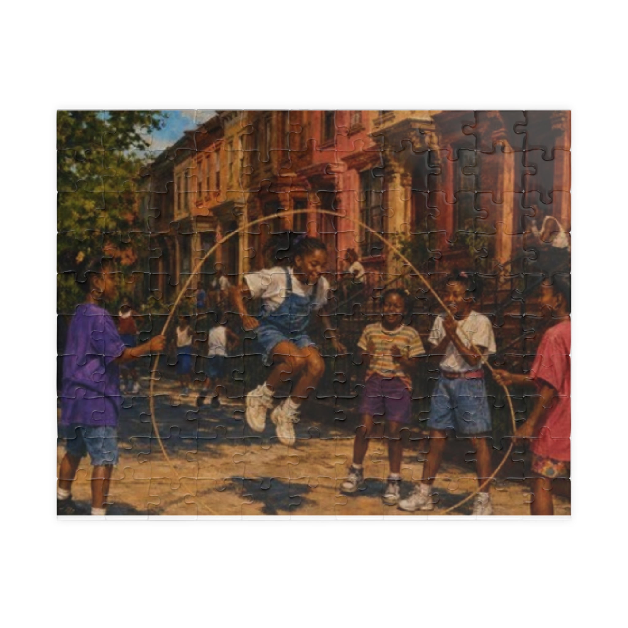 Children Jump Rope Street Scene Puzzle | 110 Piece