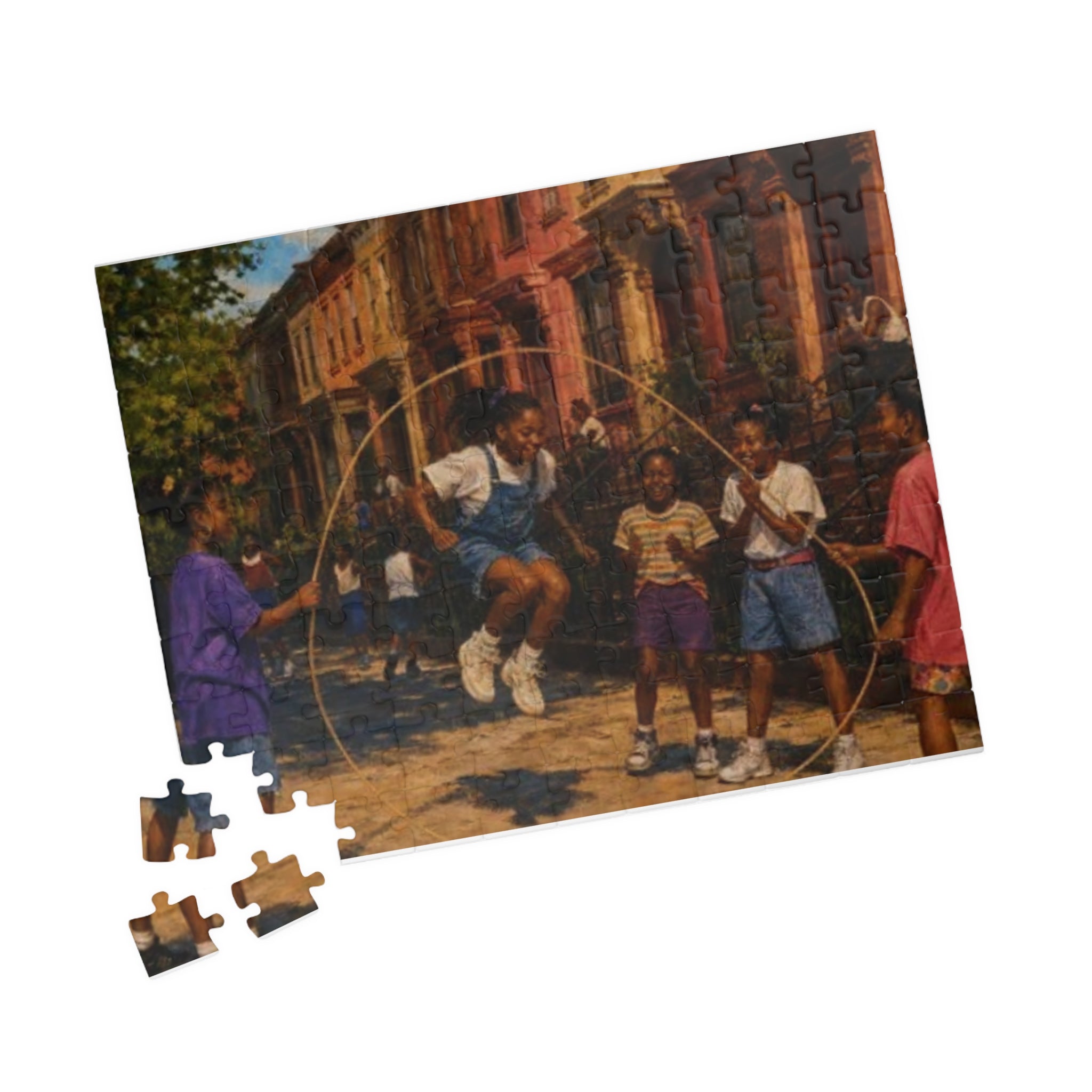 Children Jump Rope Street Scene Puzzle | 110 Piece